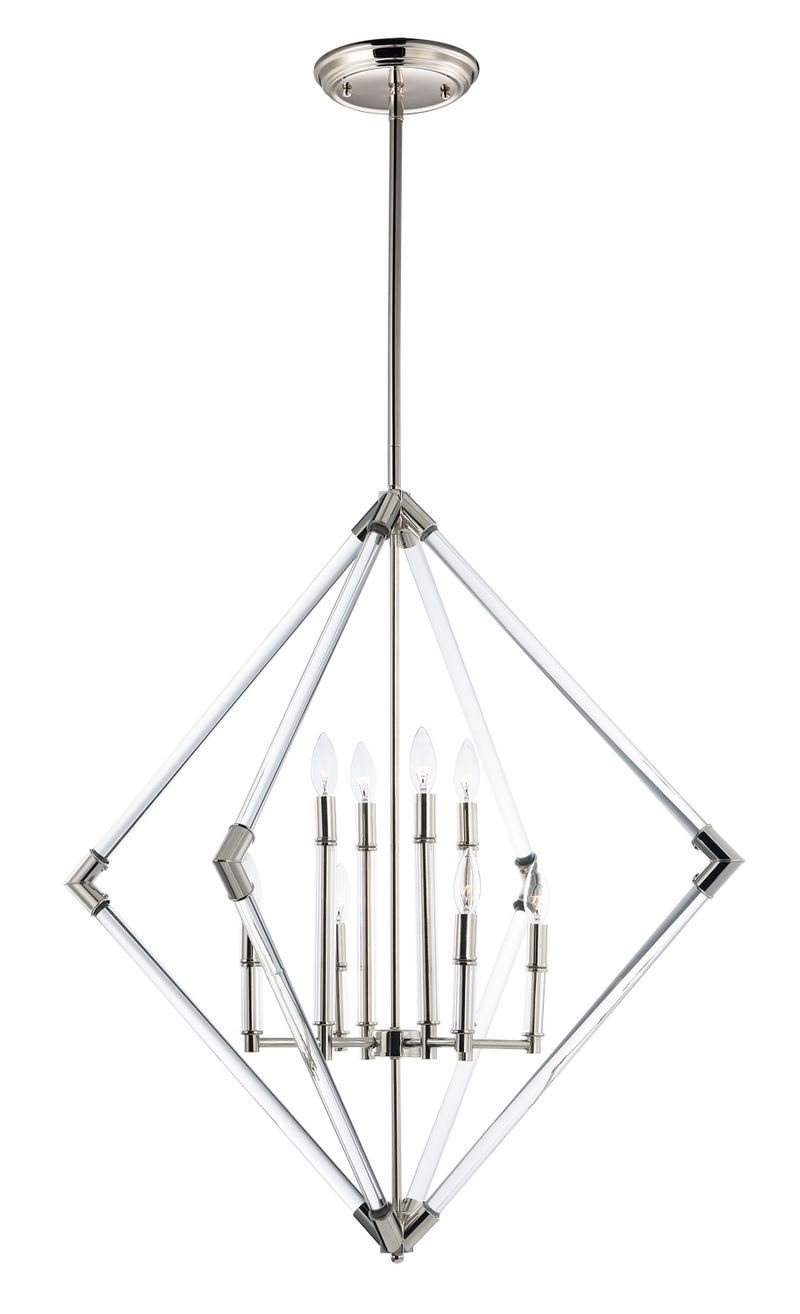 Lucent 35.5' 8 Light Entry Foyer Pendant in Polished Nickel