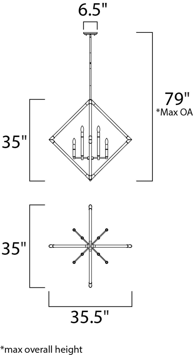Lucent 35.5' 8 Light Entry Foyer Pendant in Polished Nickel