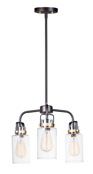 Magnolia 13' Mini-Chandelier with 3 Lights - Bronze / Gold