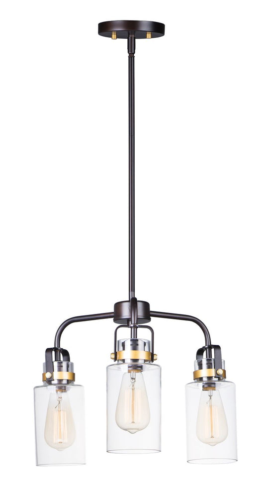 Magnolia 13" Mini-Chandelier with 3 Lights - Bronze / Gold