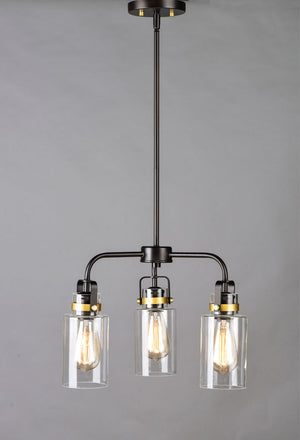 Magnolia 13' Mini-Chandelier with 3 Lights - Bronze / Gold