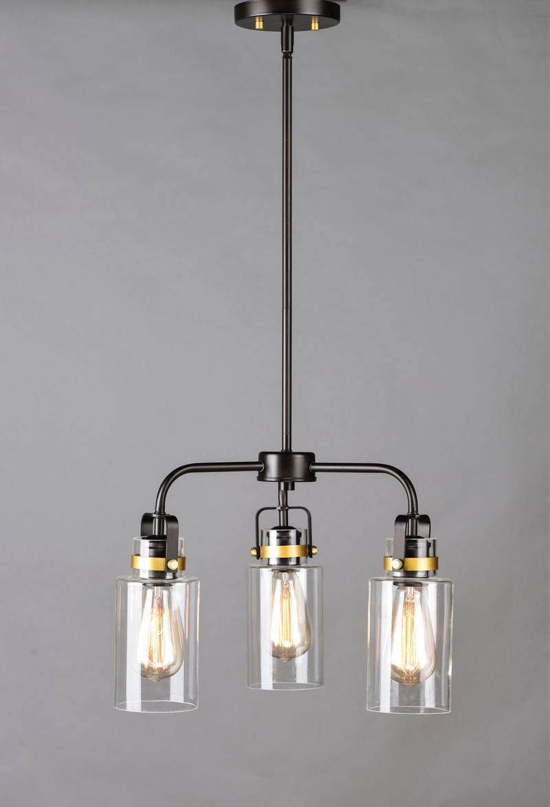 Magnolia 13' Mini-Chandelier with 3 Lights - Bronze / Gold