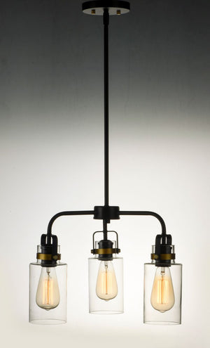 Magnolia 13' Mini-Chandelier with 3 Lights - Bronze / Gold