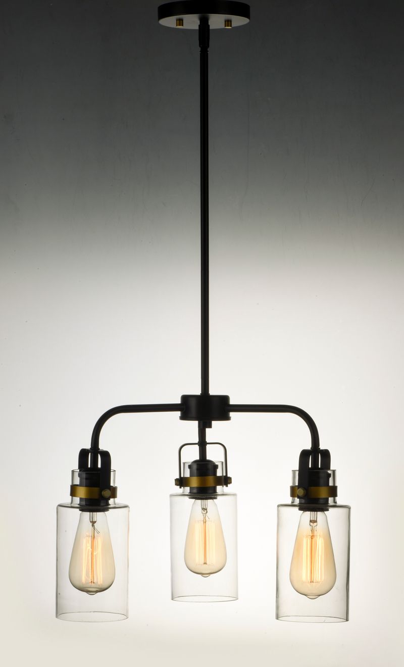 Magnolia 13' Mini-Chandelier with 3 Lights - Bronze / Gold
