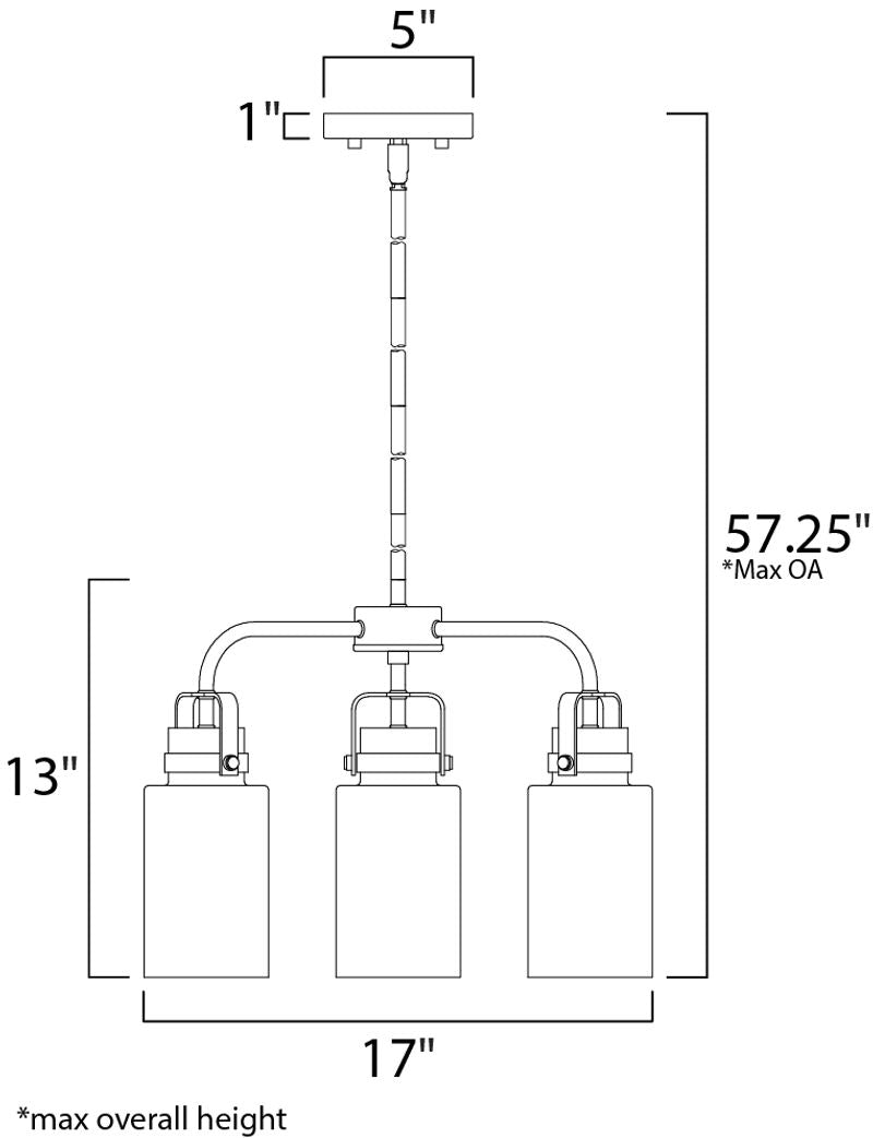 Magnolia 13' Mini-Chandelier with 3 Lights - Bronze / Gold