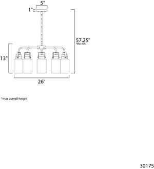 Magnolia 26' 5 Light Chandelier in Bronze and Gold