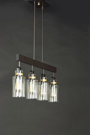 Magnolia 5' 4 Light Multi-Light Pendant in Bronze and Gold
