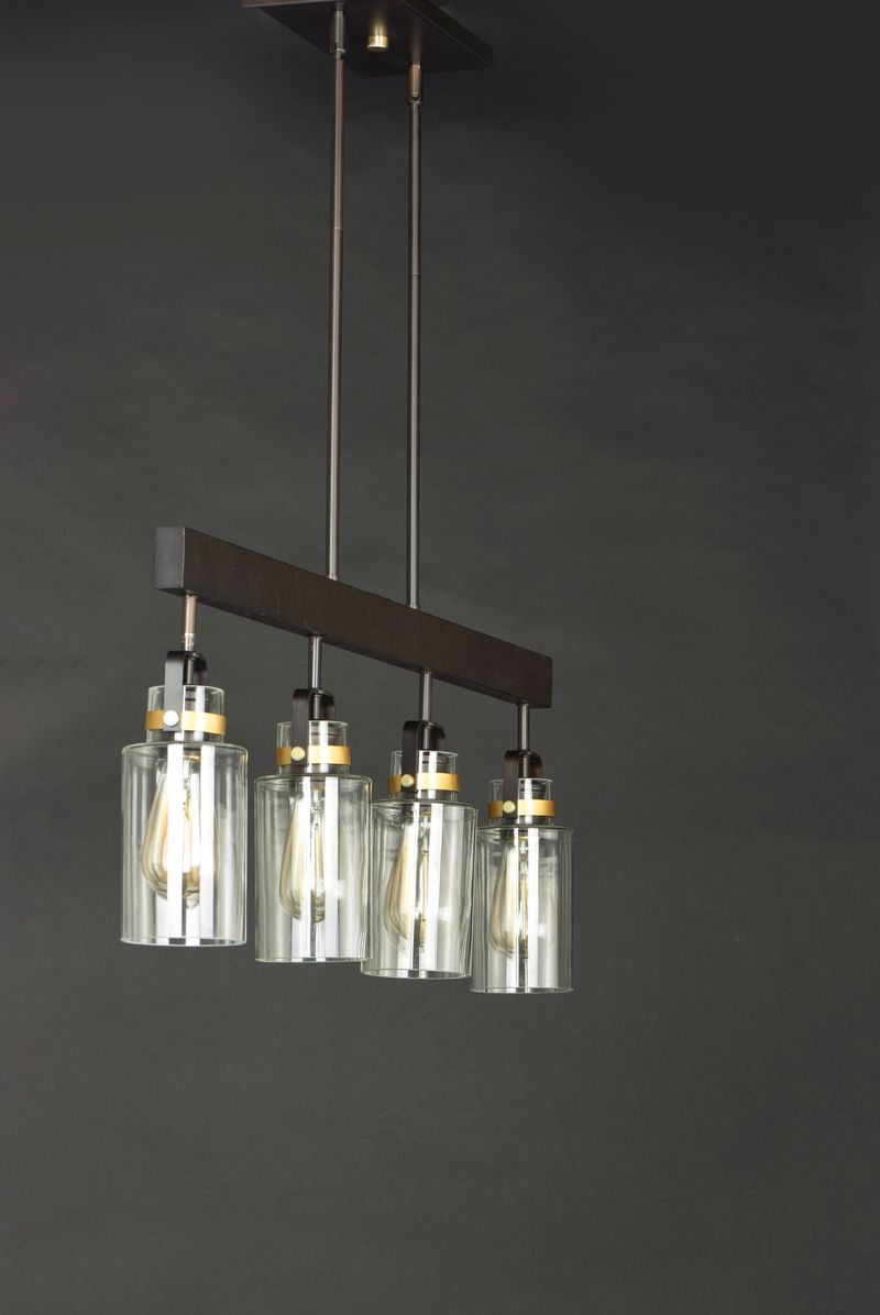 Magnolia 5' 4 Light Multi-Light Pendant in Bronze and Gold
