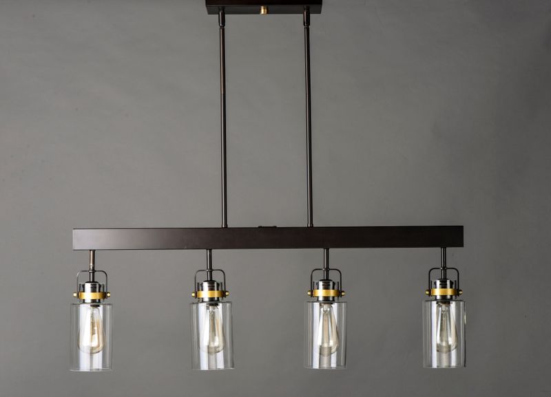 Magnolia 5' 4 Light Multi-Light Pendant in Bronze and Gold