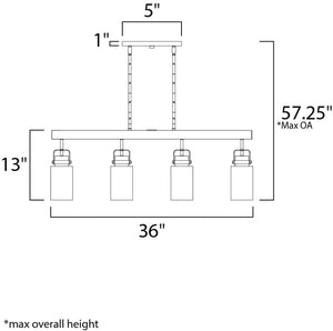 Magnolia 5' 4 Light Multi-Light Pendant in Bronze and Gold