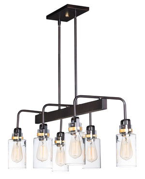 Magnolia 15' 6 Light Multi-Light Pendant in Bronze and Gold