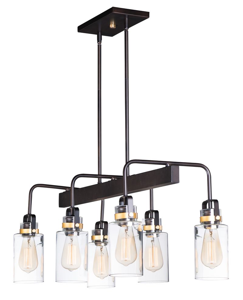 Magnolia 15' 6 Light Multi-Light Pendant in Bronze and Gold