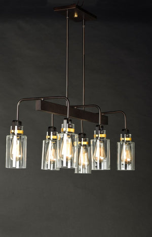 Magnolia 15' 6 Light Multi-Light Pendant in Bronze and Gold
