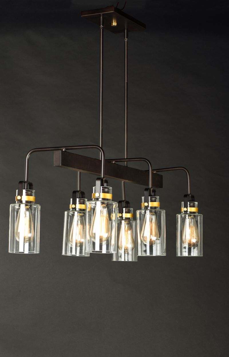 Magnolia 15' 6 Light Multi-Light Pendant in Bronze and Gold