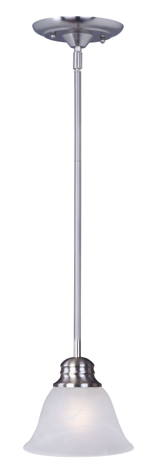 Malaga 6" Single Light Mini-Pendant in Satin Nickel with Marble Glass Finish