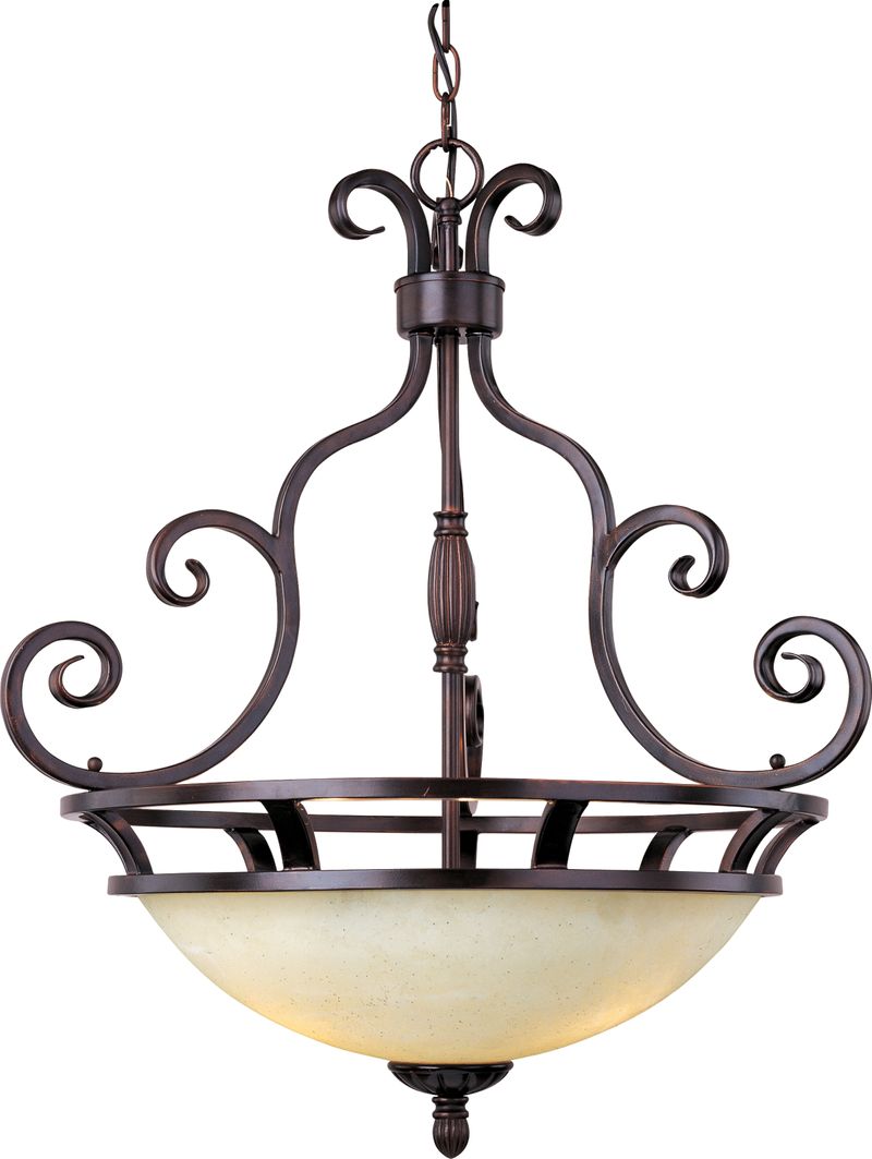 Manor 23' 3 Light Inverted Bowl Pendant in Oil Rubbed Bronze