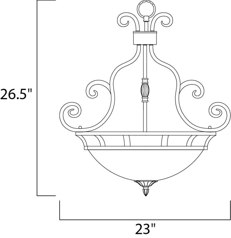 Manor 23' 3 Light Inverted Bowl Pendant in Oil Rubbed Bronze