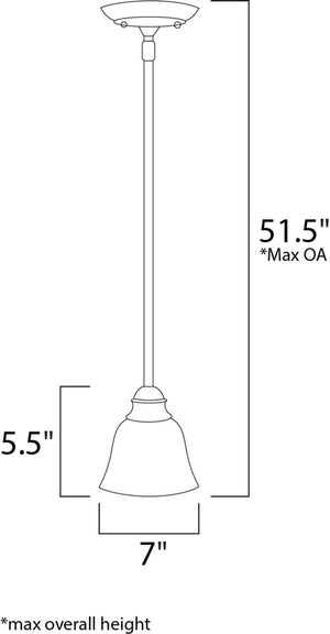 Manor 7' Single Light Mini-Pendant in Oil Rubbed Bronze