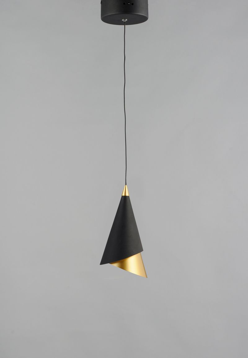 Mermaid 4.75' Single Light Mini-Pendant in Black and Metallic Gold