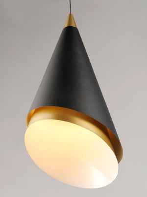 Mermaid 8.75' Single Light Mini-Pendant in Black and Metallic Gold