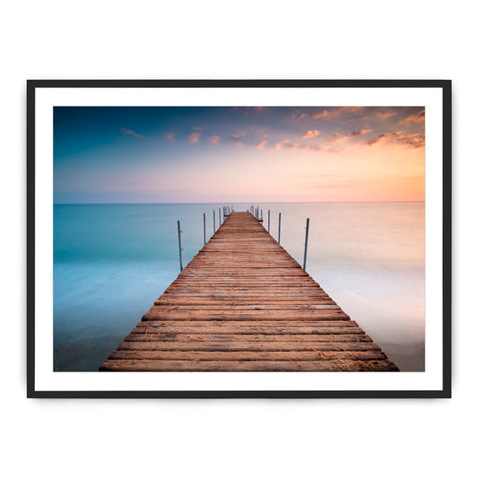 Sunset Pier Photograph By Teague Studios - 19" x 13"
