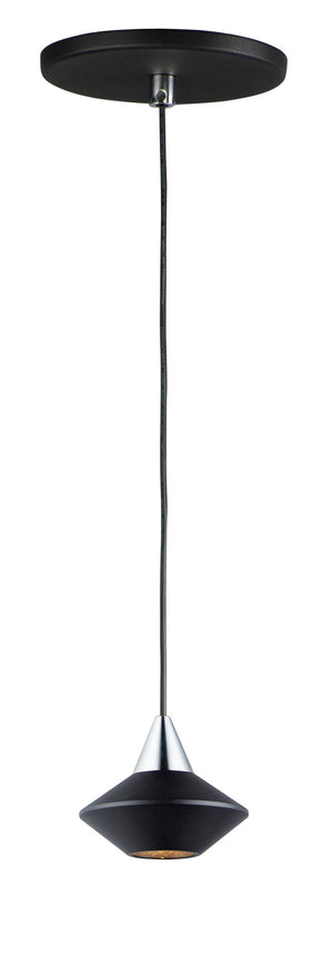 Micro 3.25' Single Light Mini-Pendant in Black and Polished Chrome