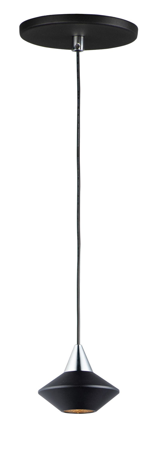Micro 3.25" Single Light Mini-Pendant in Black and Polished Chrome
