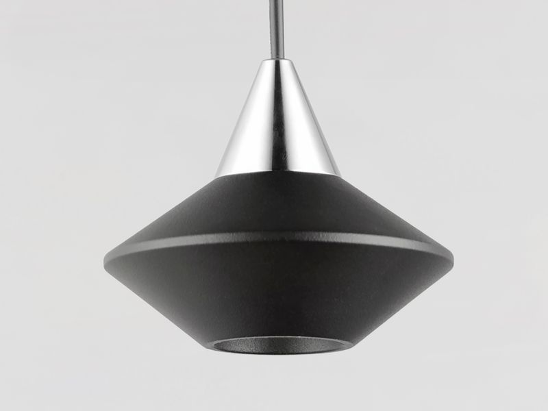 Micro 3.25' Single Light Mini-Pendant in Black and Polished Chrome