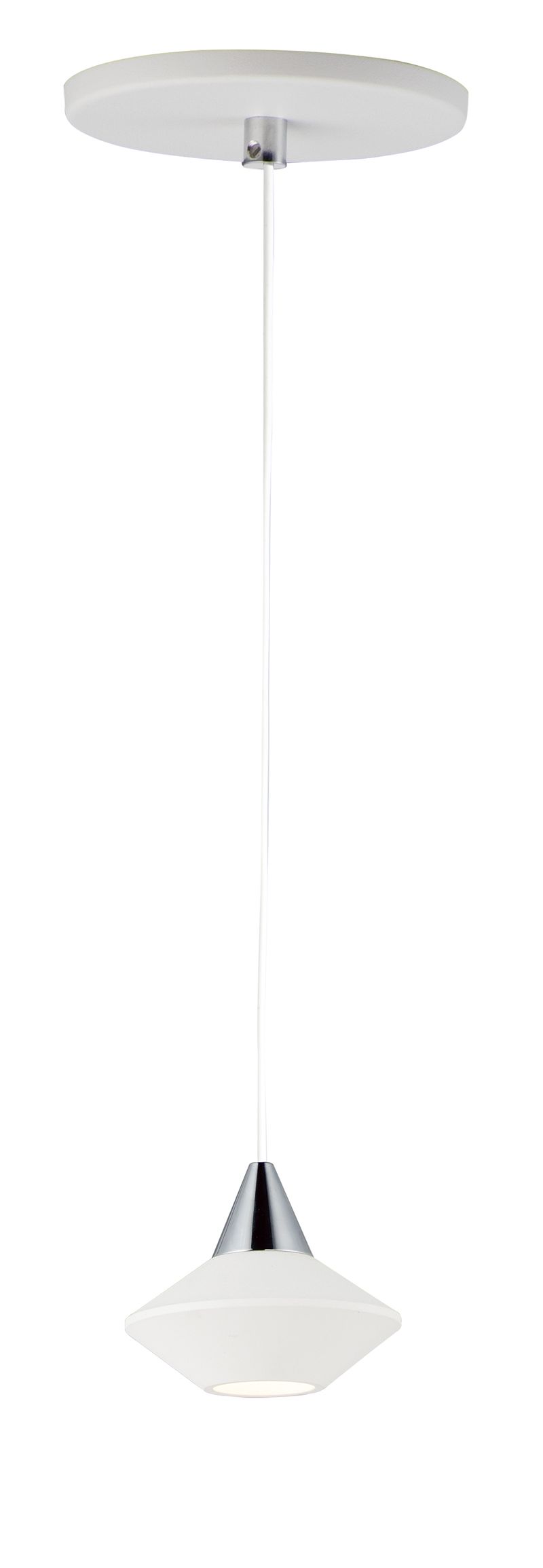 Micro 3.25' Single Light Mini-Pendant in White and Polished Chrome