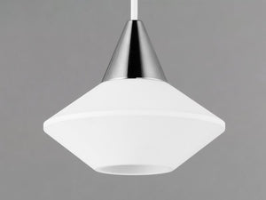 Micro 3.25' Single Light Mini-Pendant in White and Polished Chrome