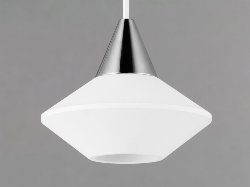 Micro 3.25' Single Light Mini-Pendant in White and Polished Chrome