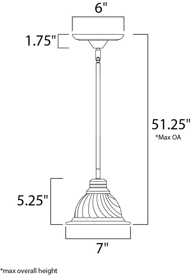 Mini-Pendants 7' Single Light Mini-Pendant in Satin Nickel