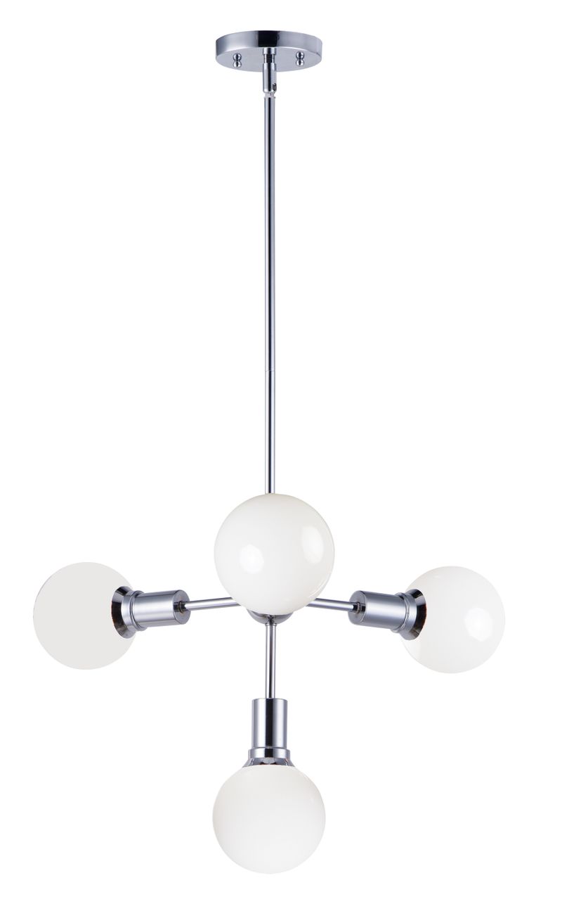 Molecule 24' 4 Light Linear Pendant Chandelier in Polished Chrome