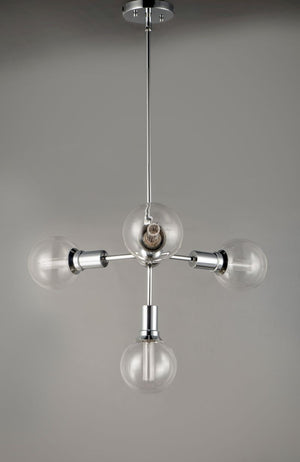 Molecule 24' 4 Light Linear Pendant Chandelier in Polished Chrome