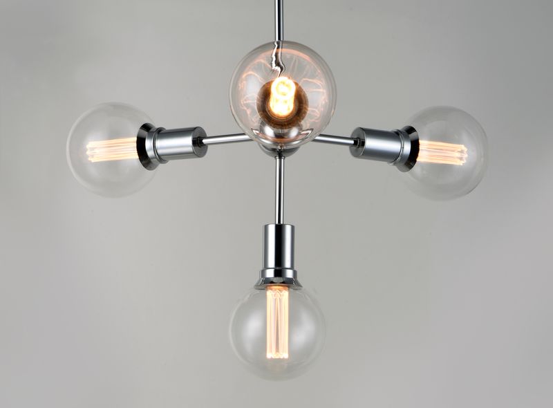 Molecule 24' 4 Light Linear Pendant Chandelier in Polished Chrome