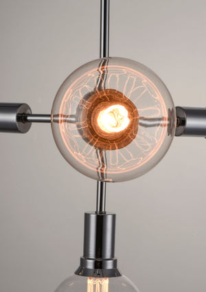 Molecule 24' 4 Light Linear Pendant Chandelier in Polished Chrome