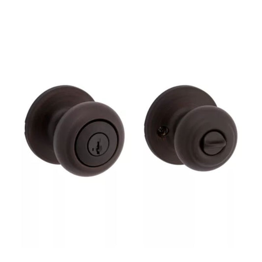 Cove Keyed Entry SmartKey Door Knob in Venetian Bronze - 6 Way Adjustable Latch