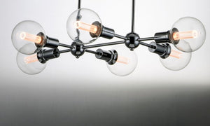 Molecule 25' 6 Light Linear Pendant Chandelier in Polished Chrome