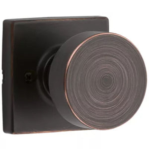 Pismo Square Passage Door Knob in Venetian Bronze - 6 Way Adjustable Latch