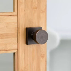 Pismo Square Passage Door Knob in Venetian Bronze - 6 Way Adjustable Latch