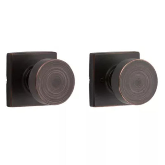Pismo Square Passage Door Knob in Venetian Bronze - Round Corner Adjustable Latch
