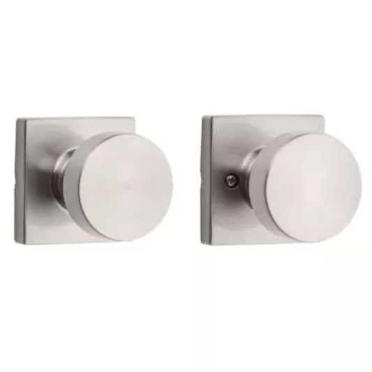 Pismo Square Passage Door Knob in Satin Nickel - 6 Way Adjustable Latch