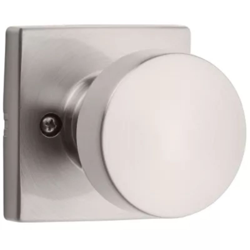 Pismo Square Passage Door Knob in Satin Nickel - 6 Way Adjustable Latch