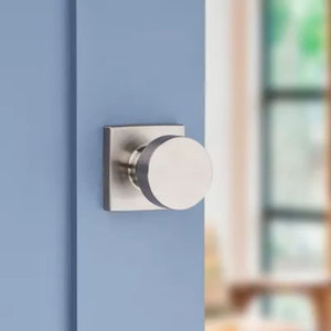 Pismo Square Passage Door Knob in Satin Nickel - 6 Way Adjustable Latch