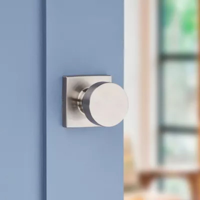 Pismo Square Passage Door Knob in Satin Nickel - 6 Way Adjustable Latch