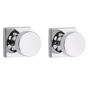 Pismo Square Passage Door Knob in Polished Chrome - 6 Way Adjustable Latch