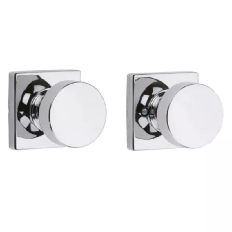 Pismo Square Passage Door Knob in Polished Chrome - 6 Way Adjustable Latch