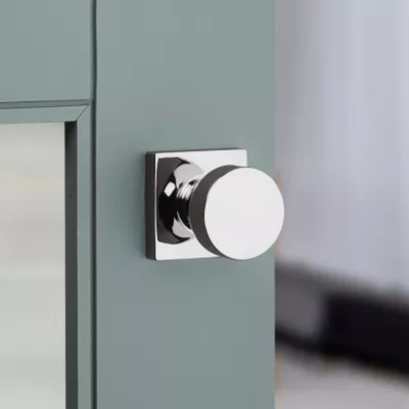 Pismo Square Passage Door Knob in Polished Chrome - 6 Way Adjustable Latch
