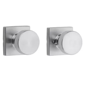 Pismo Square Passage Door Knob in Satin Chrome - 6 Way Adjustable Latch