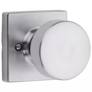 Pismo Square Passage Door Knob in Satin Chrome - 6 Way Adjustable Latch